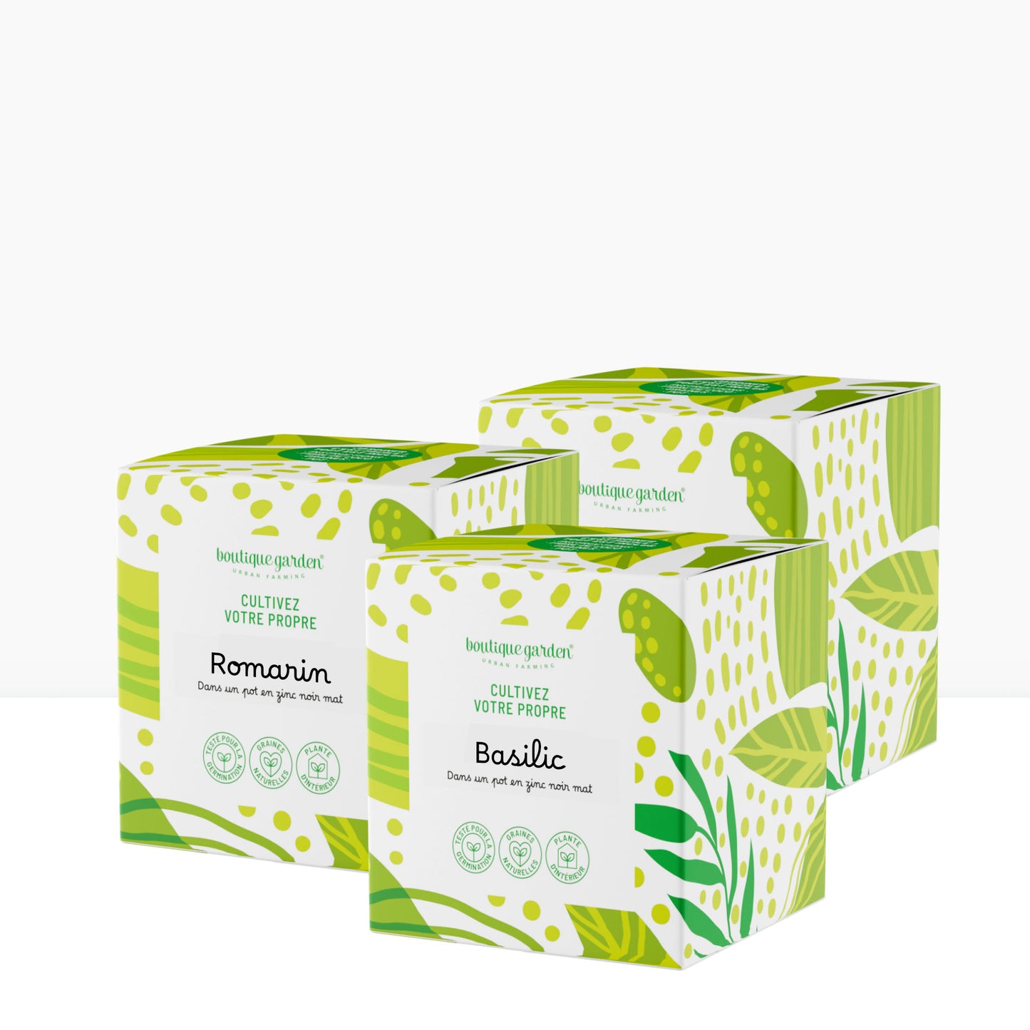 Cadeau kit jardinage, herbes aromatiques basilic romarin et menthe